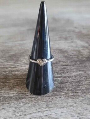 Pandora Authentic 2 Tone Sterling Silver Heart Ring - Delicate Silver Heart Band